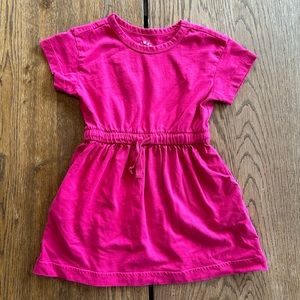Primary Short Sleeve Drawstring Dress with Pockets size 3